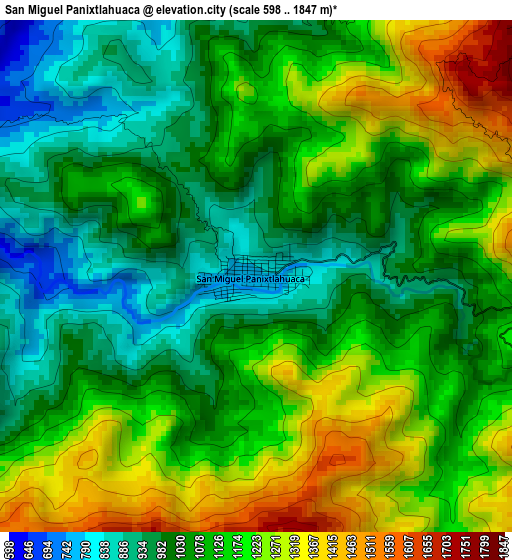 San Miguel Panixtlahuaca elevation map