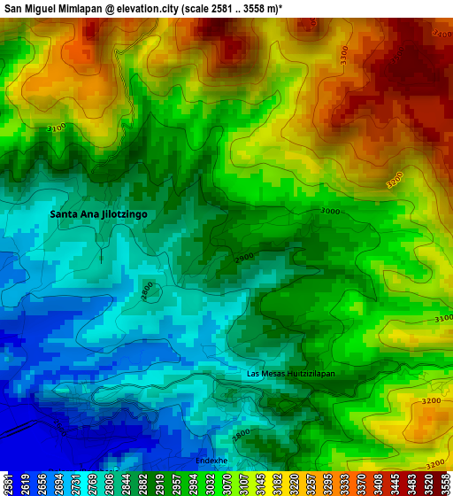 San Miguel Mimlapan elevation map