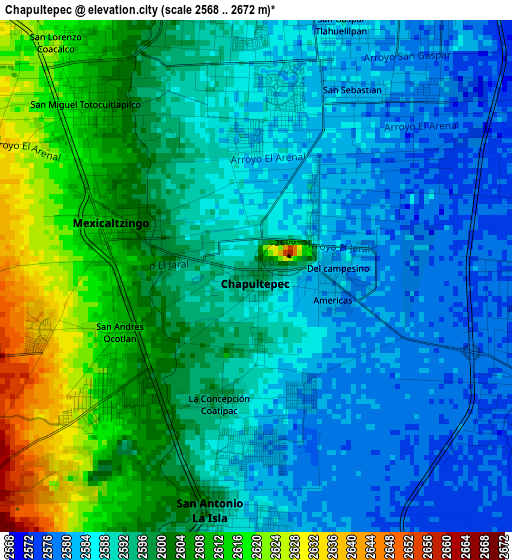 Chapultepec elevation map