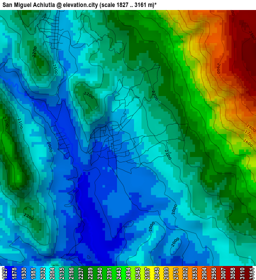 San Miguel Achiutla elevation map