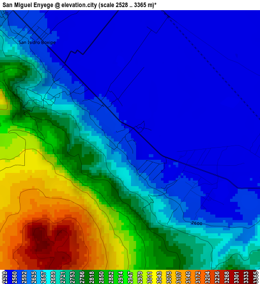 San Miguel Enyege elevation map