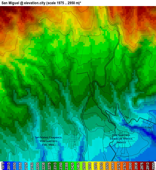 San Miguel elevation map