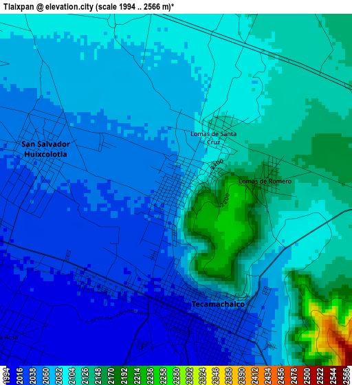 Tlaixpan elevation map