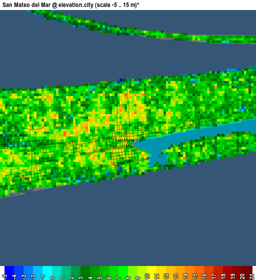 San Mateo del Mar elevation map