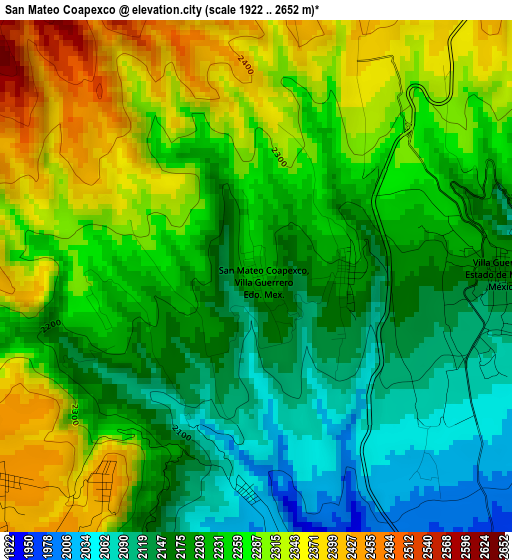 San Mateo Coapexco elevation map