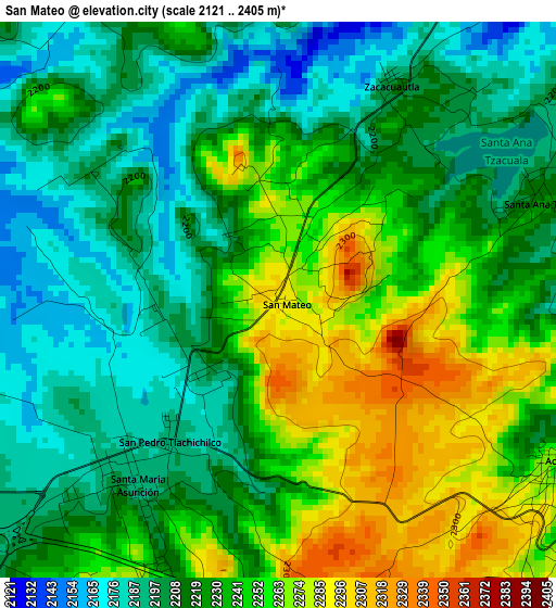 San Mateo elevation map