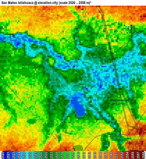 San Mateo Ixtlahuaca elevation map