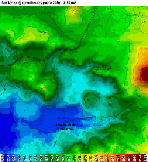 San Mateo elevation map