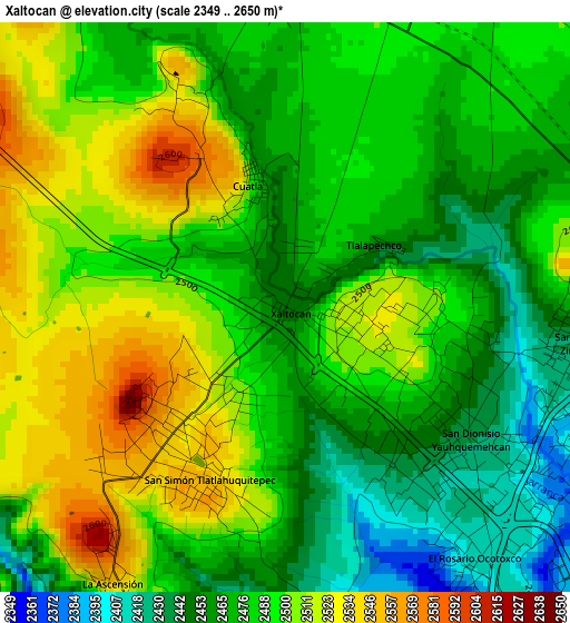 Xaltocan elevation map