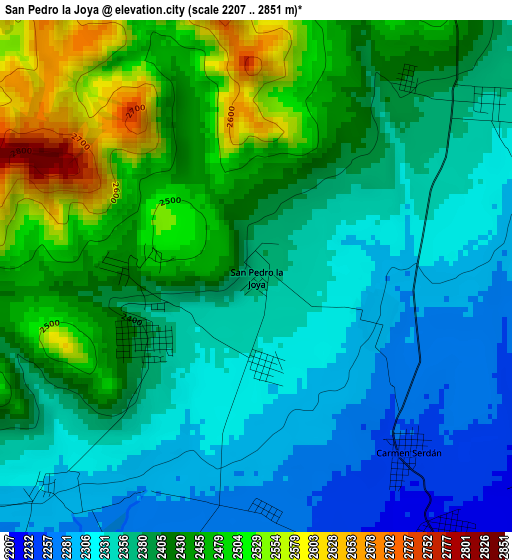 San Pedro la Joya elevation map