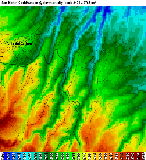 San Martín Cachihuapan elevation map