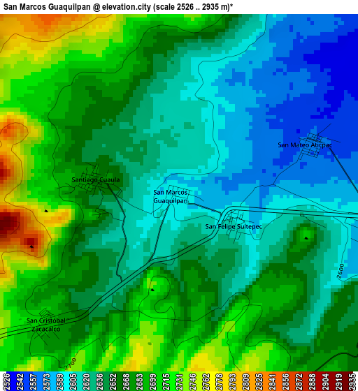 San Marcos Guaquilpan elevation map