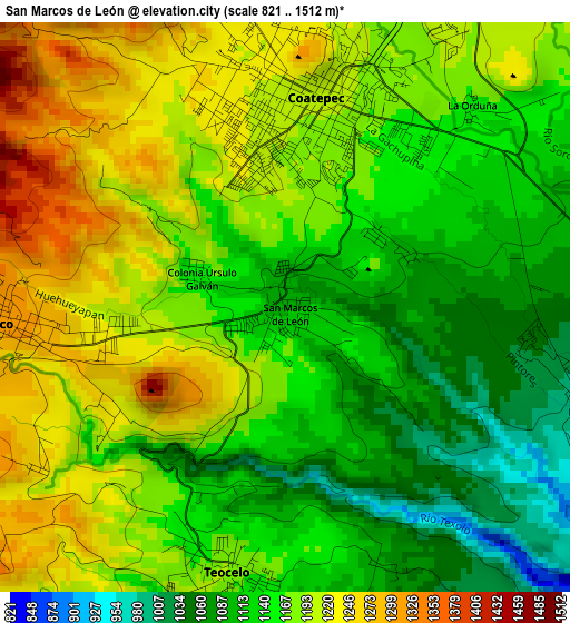 San Marcos de León elevation map