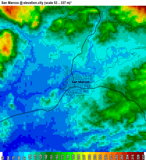 San Marcos elevation map