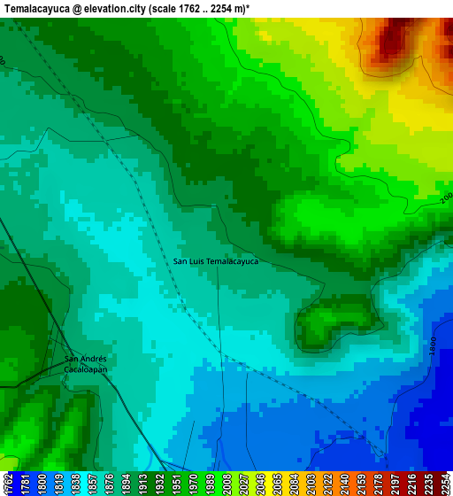 Temalacayuca elevation map