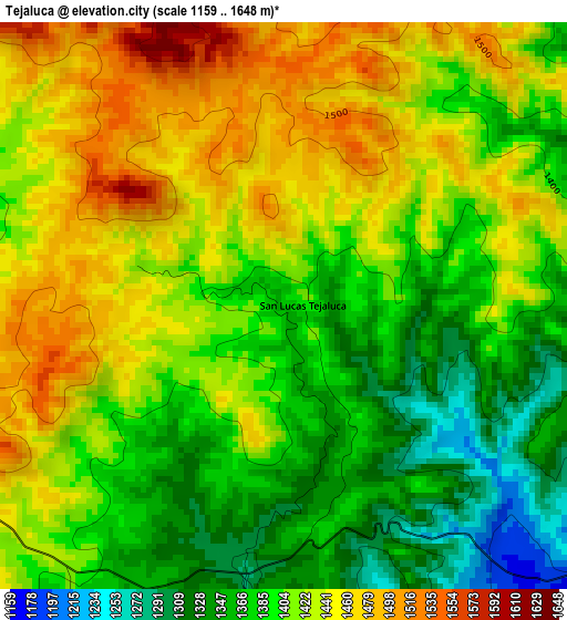 Tejaluca elevation map