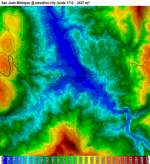 San Juan Mixtepec elevation map