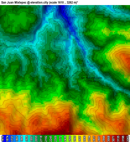 San Juan Mixtepec elevation map