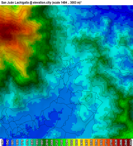 San Juán Lachigalla elevation map