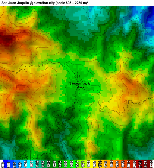 San Juan Juquila elevation map