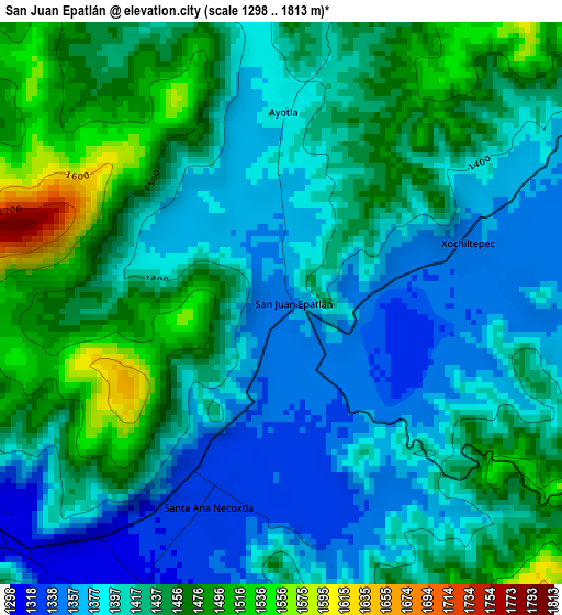 San Juan Epatlán elevation map