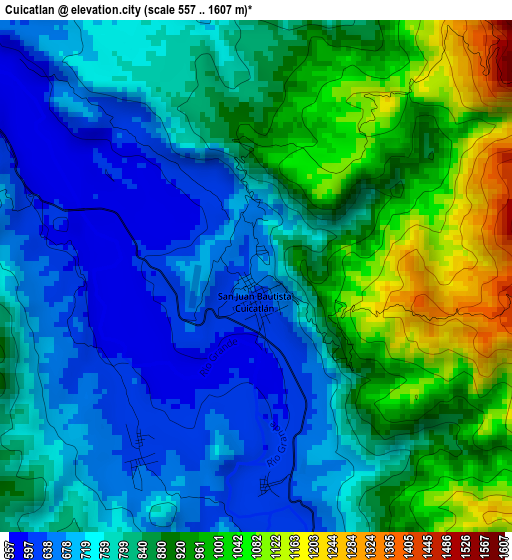 Cuicatlan elevation map