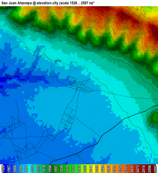 San Juan Atzompa elevation map