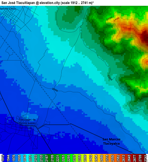 San José Tlacuitlapan elevation map