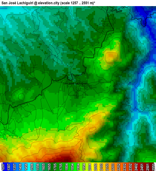 San José Lachiguirí elevation map