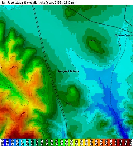 San José Ixtapa elevation map