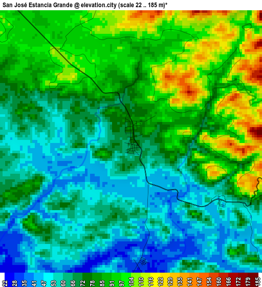 San José Estancia Grande elevation map
