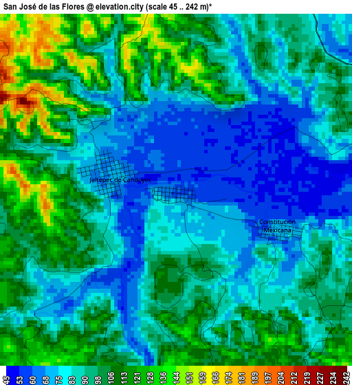 San José de las Flores elevation map