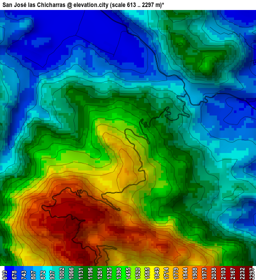 San José las Chicharras elevation map