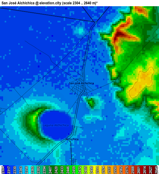 San José Alchichica elevation map