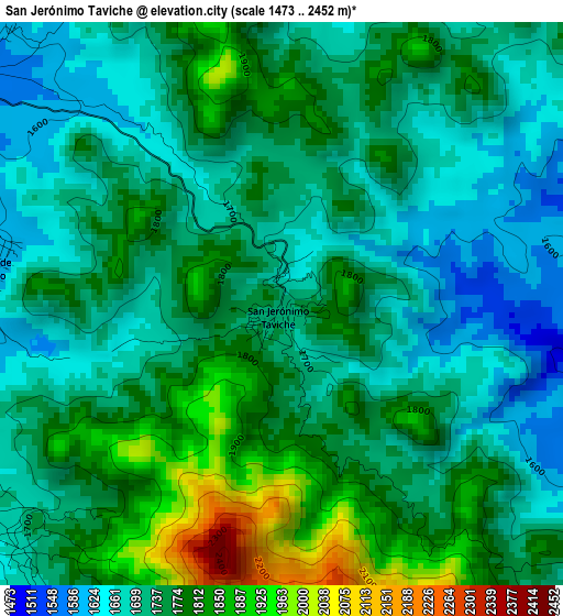 San Jerónimo Taviche elevation map