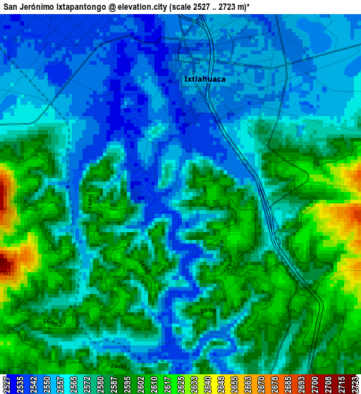 San Jerónimo Ixtapantongo elevation map