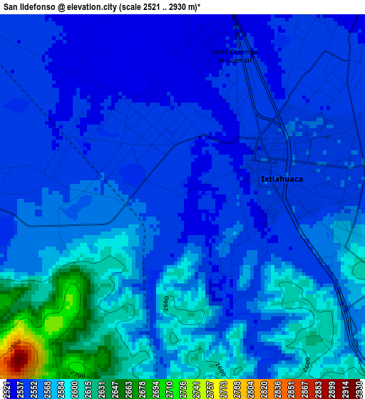San Ildefonso elevation map