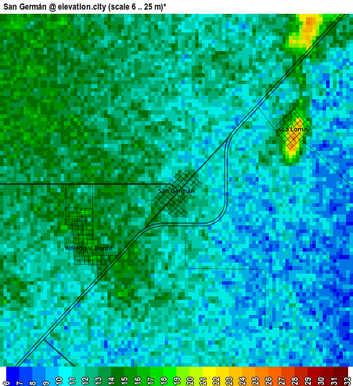 San Germán elevation map