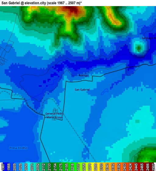 San Gabriel elevation map