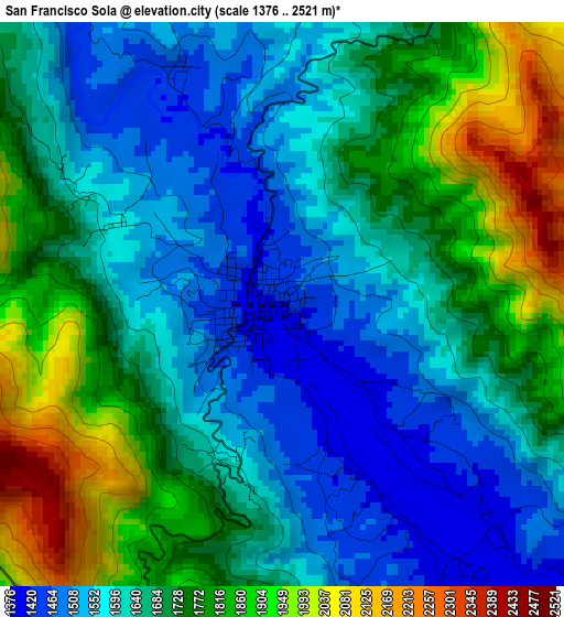 San Francisco Sola elevation map