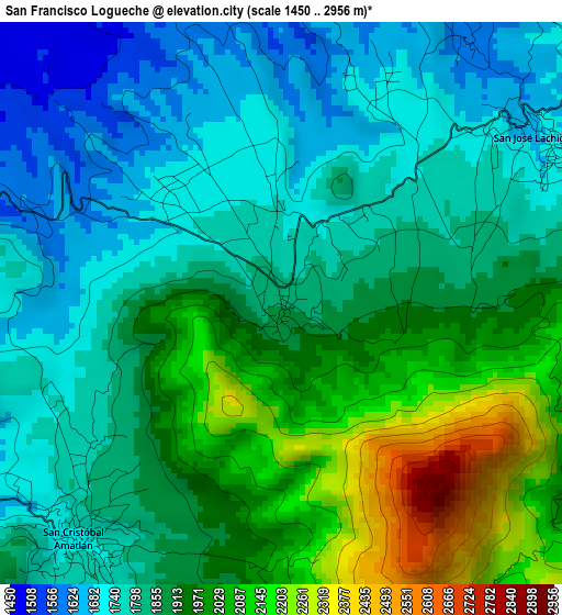 San Francisco Logueche elevation map