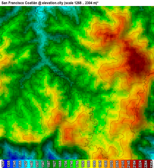 San Francisco Coatlán elevation map