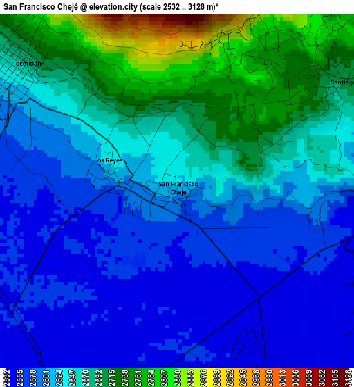San Francisco Chejé elevation map