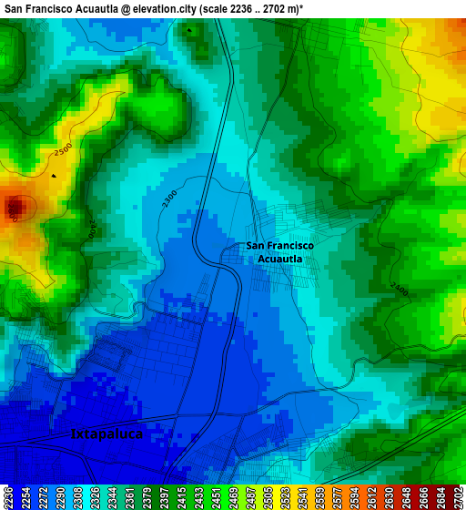 San Francisco Acuautla elevation map