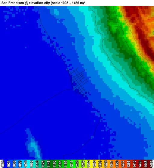 San Francisco elevation map