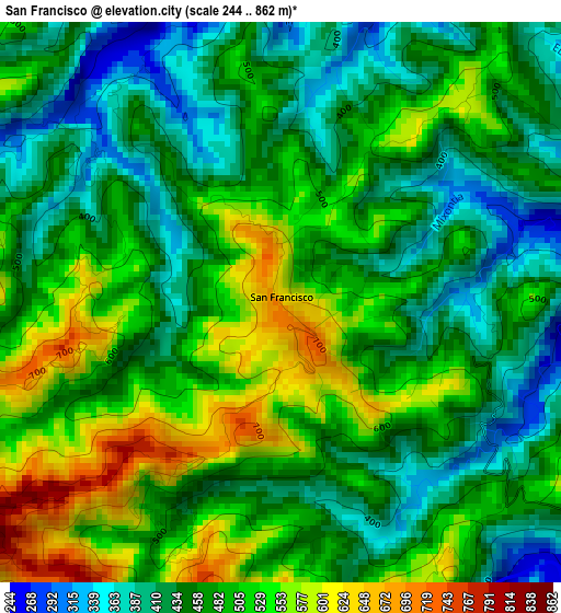 San Francisco elevation map