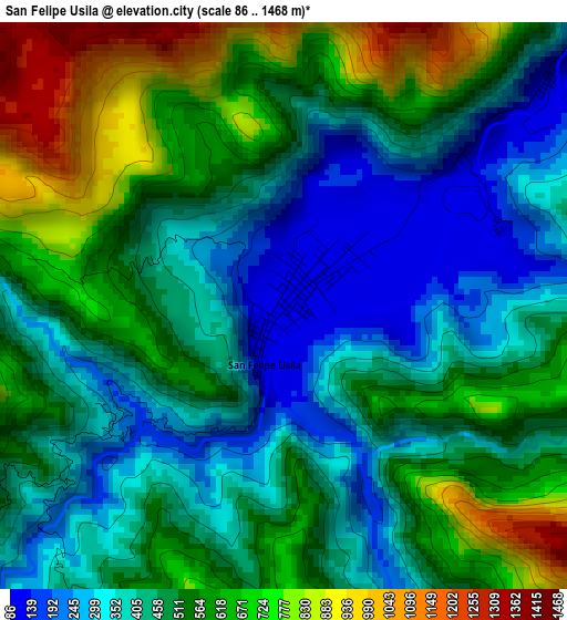 San Felipe Usila elevation map