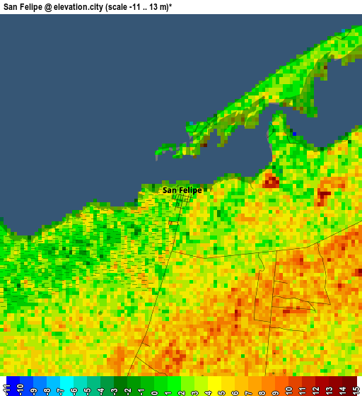 San Felipe elevation map