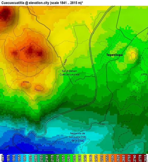Cuecuecuatitla elevation map