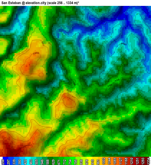 San Esteban elevation map